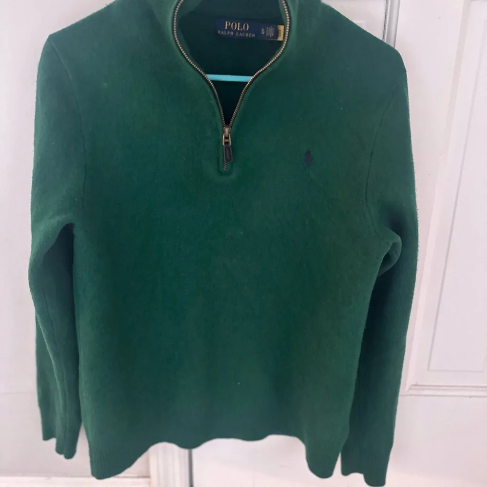 Ralph Lauren cashmere wool Forest Green Zip-Up Sweater - Picture 5 of 10